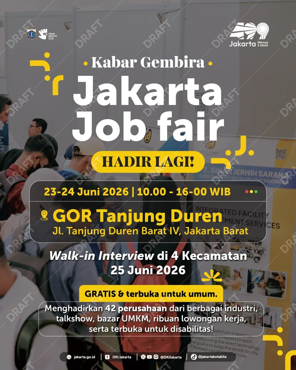 Job Fair Provinsi Nusa Tenggara Barat 2026 (Suku Dinas TKTE Wilayah Provinsi Nusa Tenggara Barat Barat) : 23-24 Juni 2026